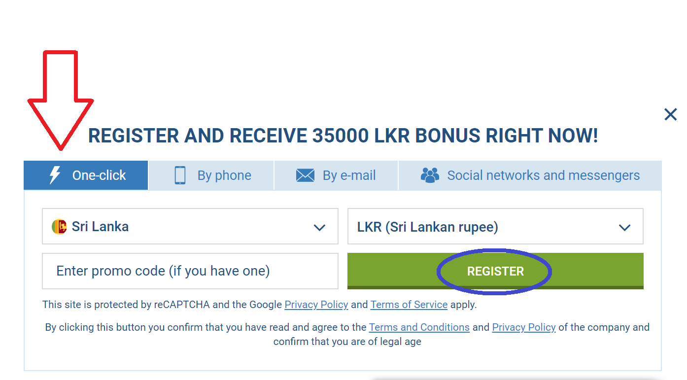 1xBet new account Sri Lanka